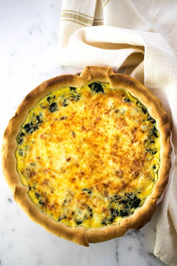 French Valentine's Day Menu Quiche Florentine - A Hedgehog in the Kitchen